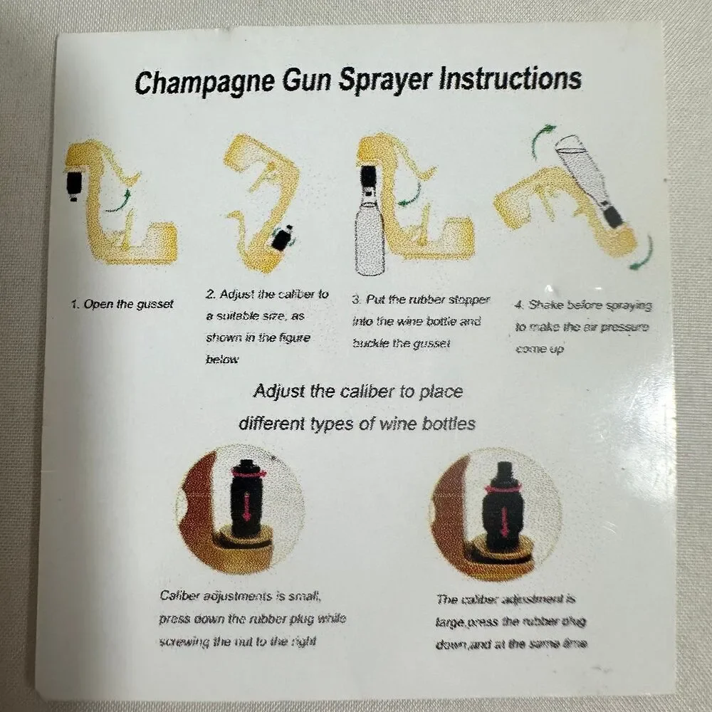 Cozylife Champagne Spray Gun Shooter Silver Metal Beer Bottle Sprayer Reusable